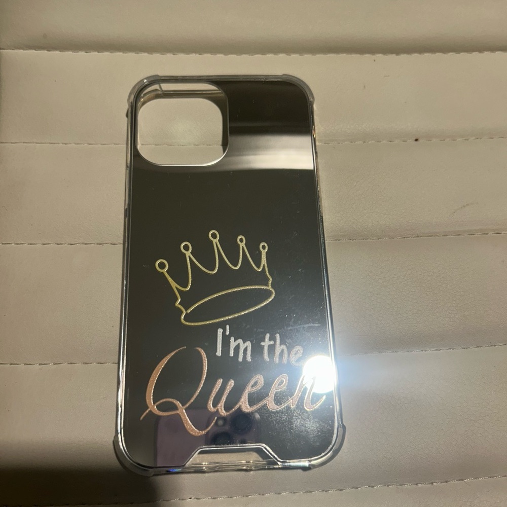 Clear Phone Case with Gold Crown Design